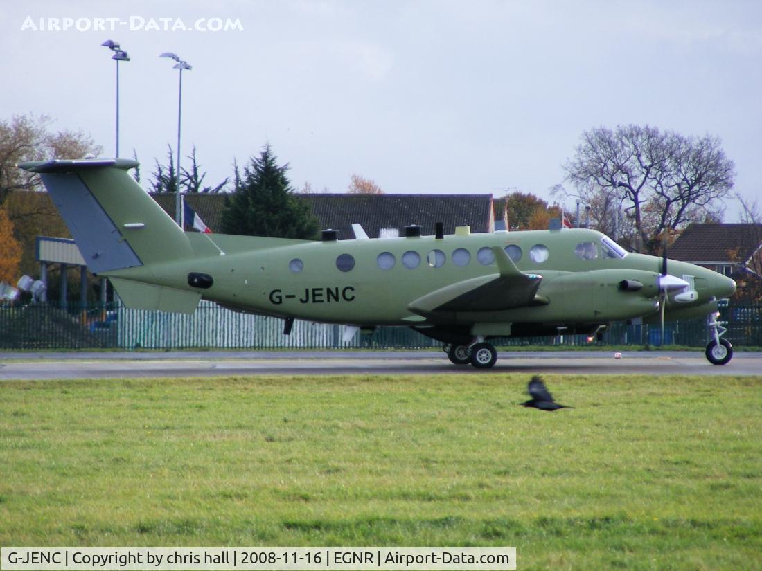 G-JENC, 2007 Beechcraft Shadow R.Mk1 (350CER) Super King Air C/N FM-14, Super King Air bound for the Army Air Corps. It will become ZZ416 following the completion of alterations being carried out by Beechcraft at Hawarden