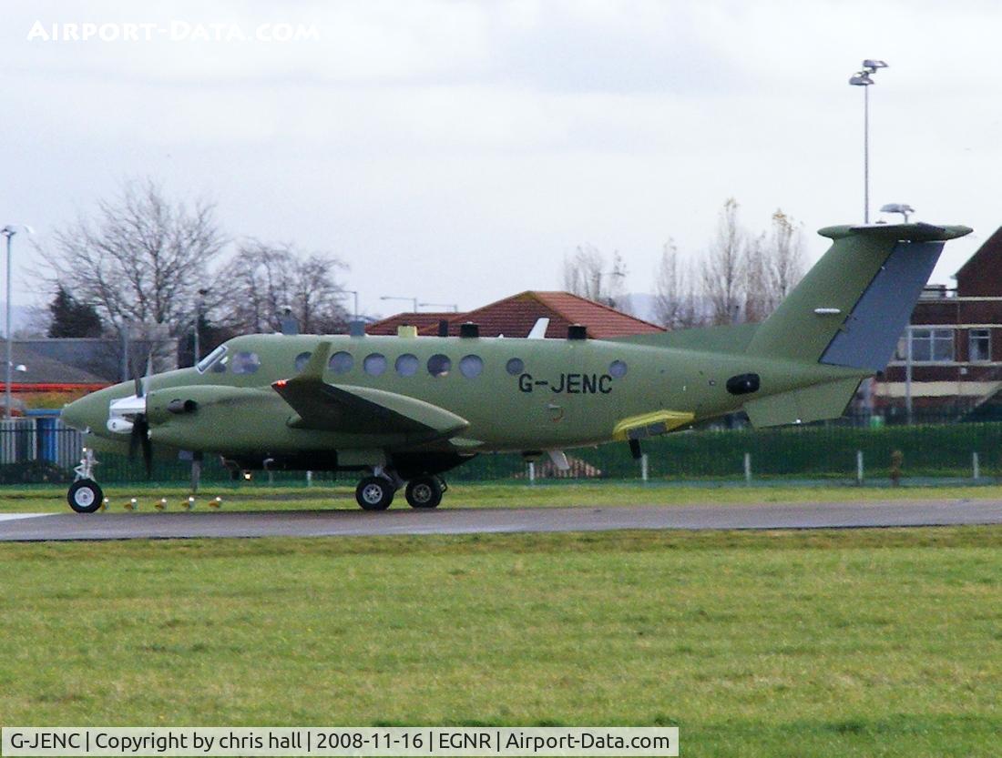 G-JENC, 2007 Beechcraft Shadow R.Mk1 (350CER) Super King Air C/N FM-14, Super King Air bound for the Army Air Corps. It will become ZZ416 following the completion of alterations being carried out by Beechcraft at Hawarden
