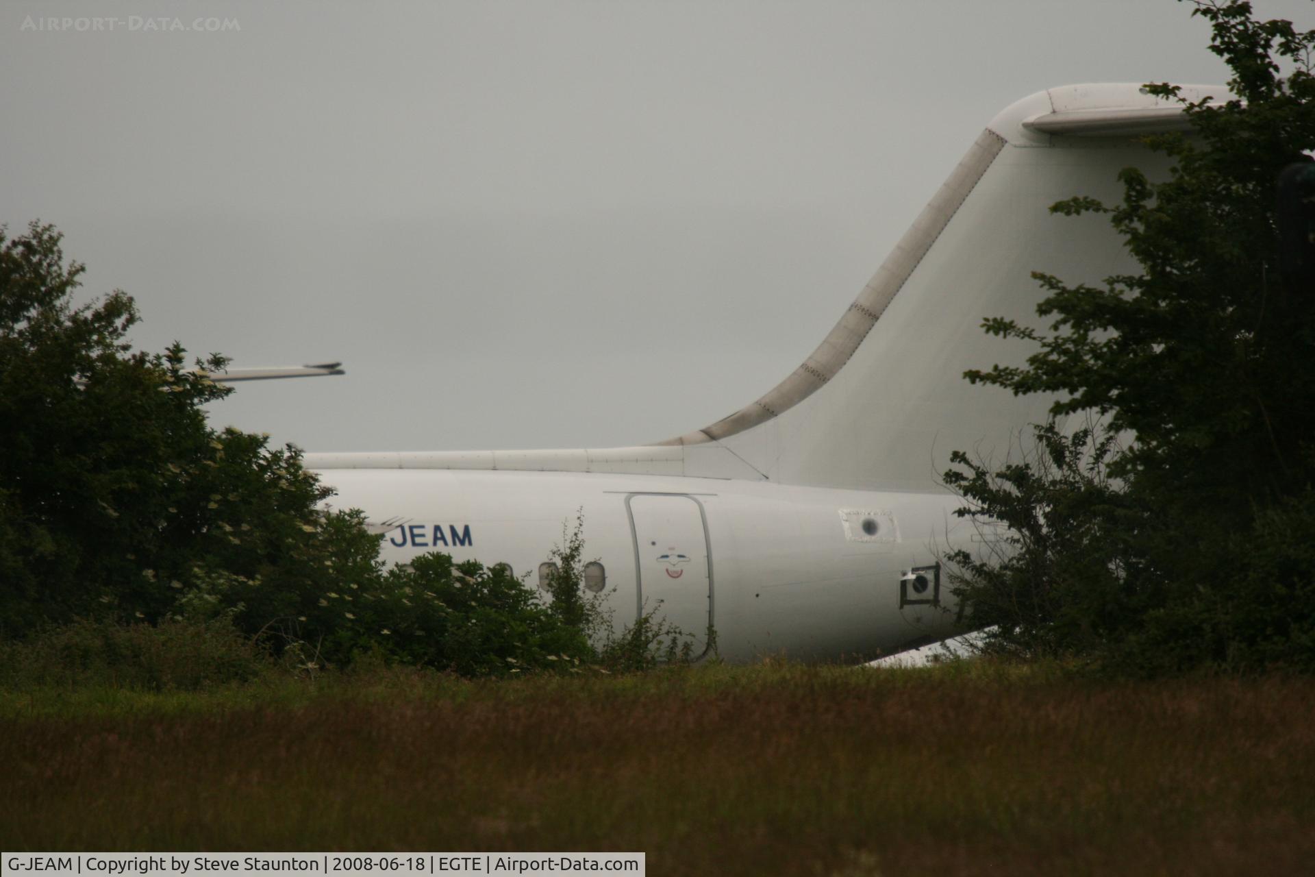 G-JEAM, 1989 British Aerospace BAe.146-300 C/N E3128, Seen at Exter Airport 18th June 2008 (aircraft in open storage)
