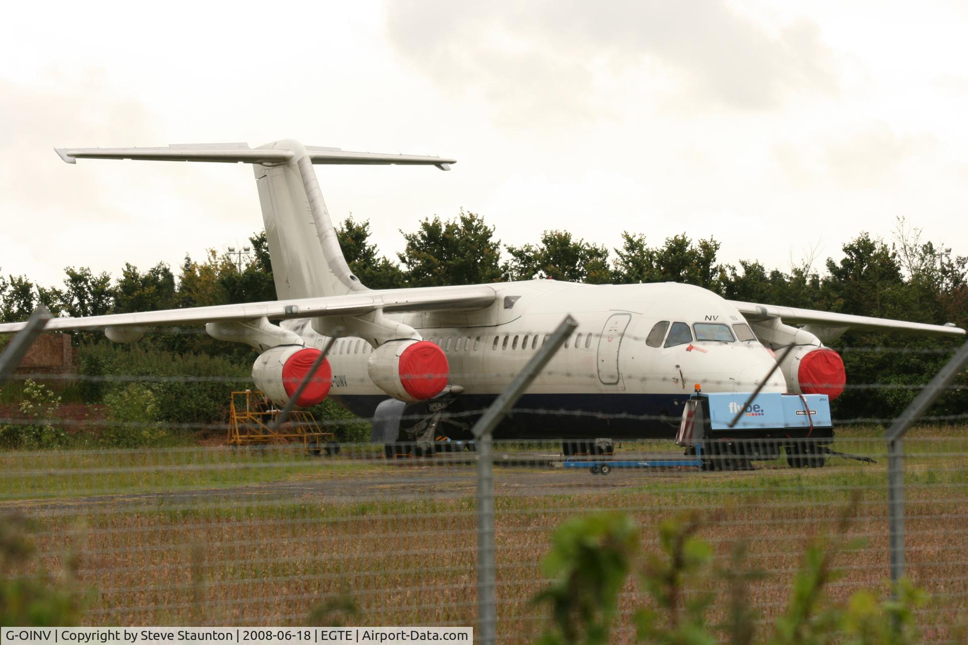 G-OINV, 1990 British Aerospace BAe.146-300 C/N E3171, Seen at Exter Airport 18th June 2008 (aircraft in open storage)