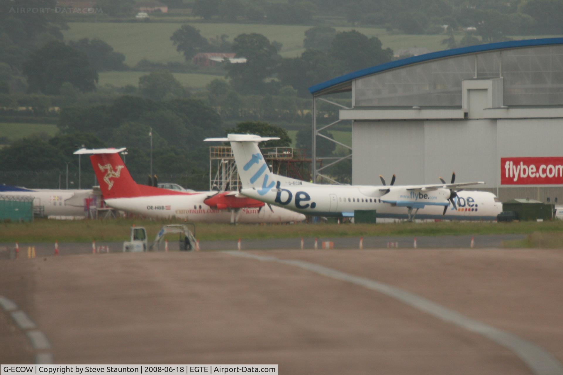 G-ECOW, 2000 De Havilland Canada DHC-8-402Q Dash 8 C/N 4021, Seen at Exter Airport 18th June 2008.