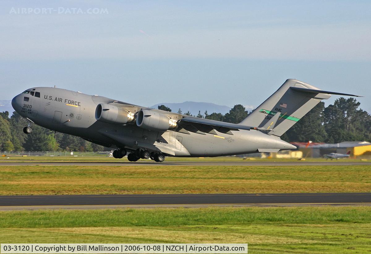 03-3120, 2003 Boeing C-17A Globemaster III C/N P-120, On its way to the Antarctic.  cn P-120