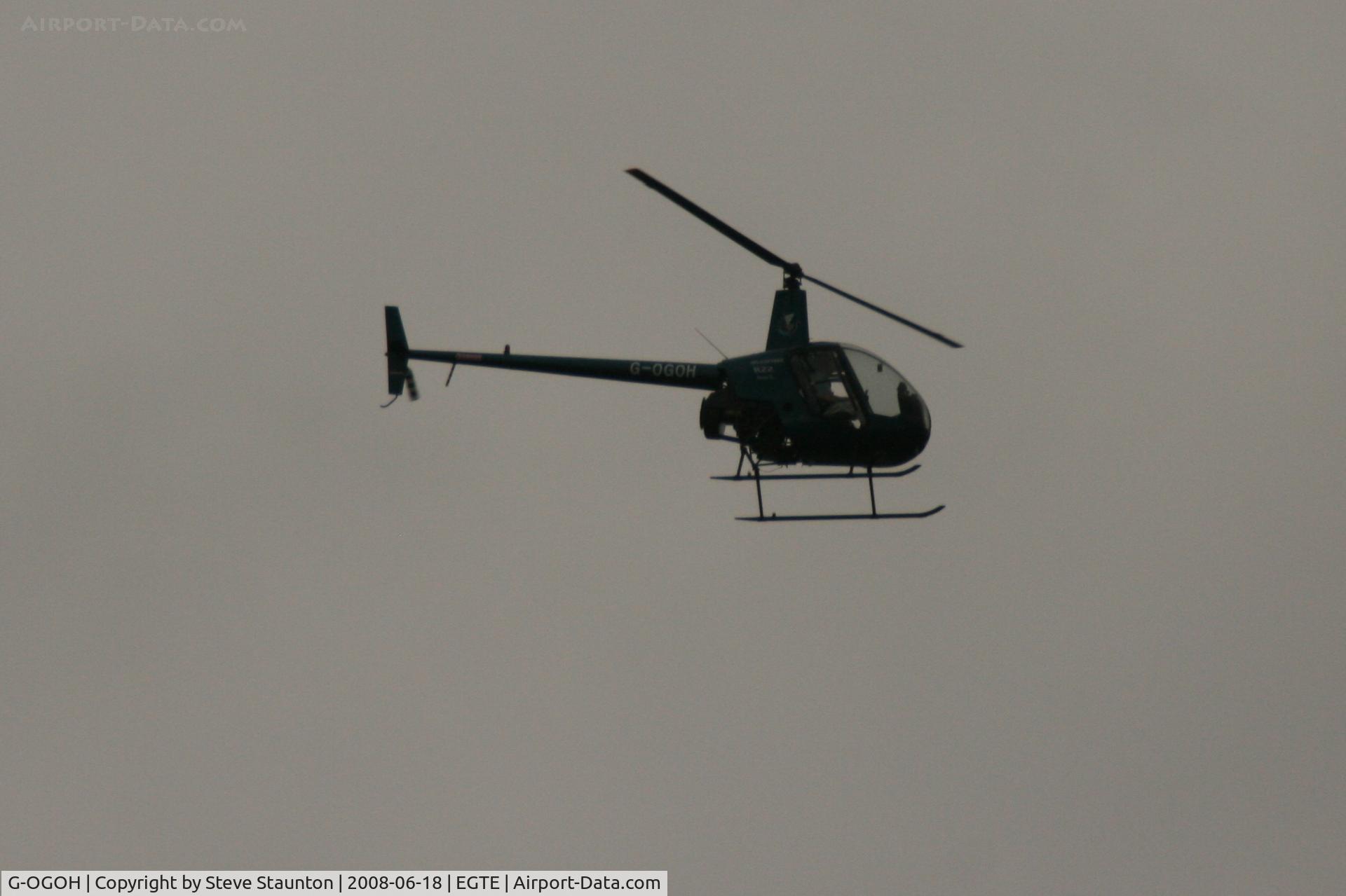 G-OGOH, 1997 Robinson R22 Beta C/N 2738, Seen at Exter Airport 18th June 2008.