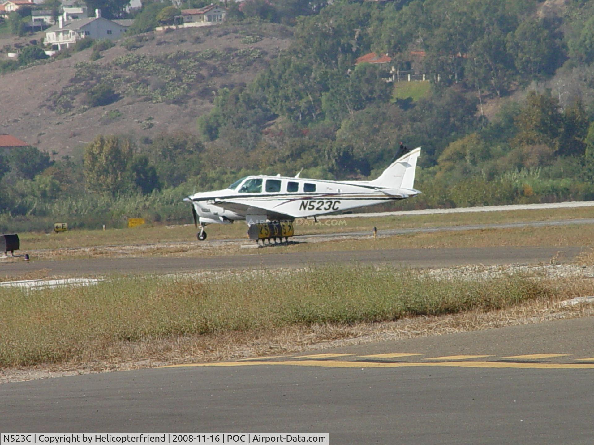 N523C, 1998 Raytheon Aircraft Company A36 Bonanza C/N E-3161, Turning off runway at Taxiway D