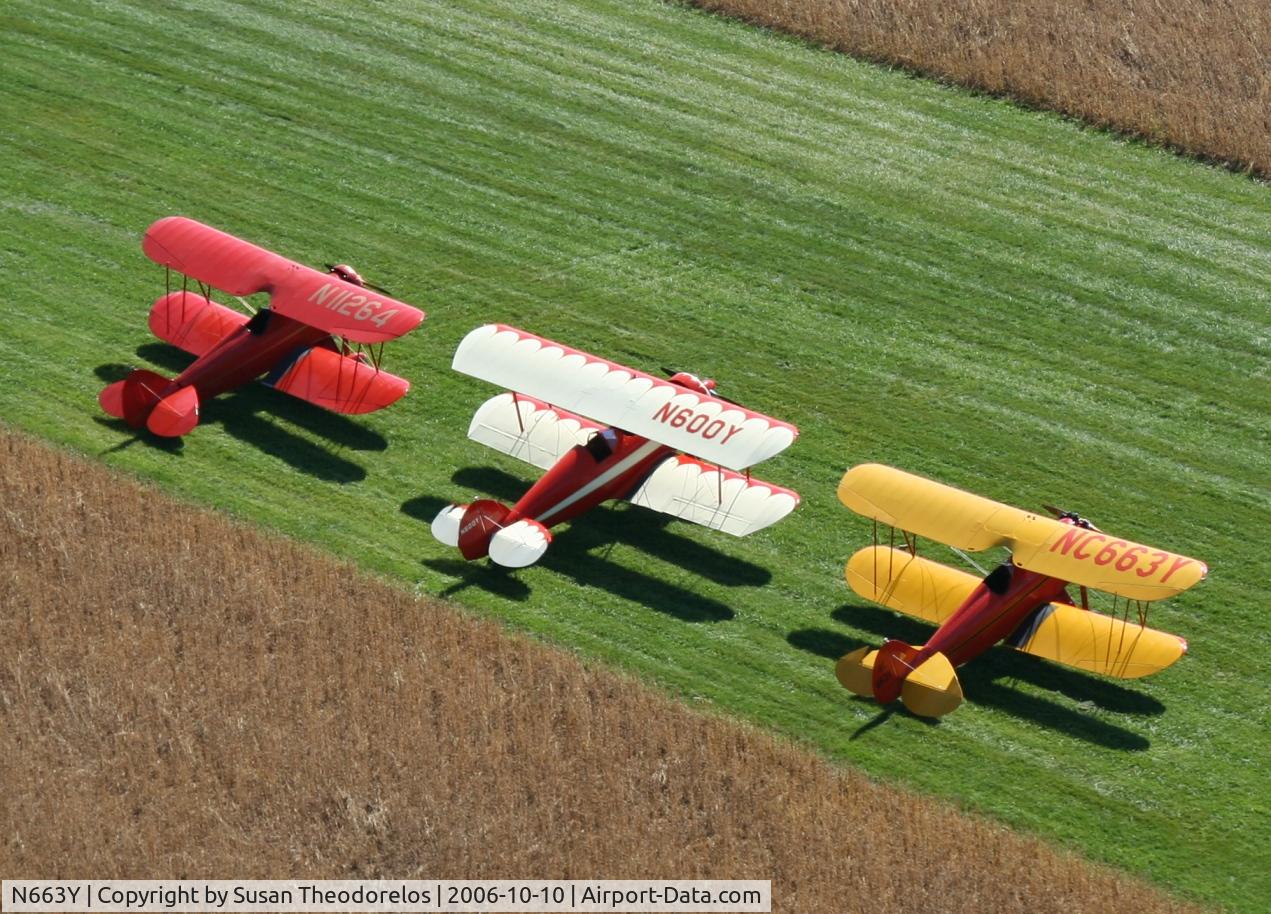 N663Y, 1930 Waco RNF C/N 3356, Parked along the taxiway in Arcanum, OH