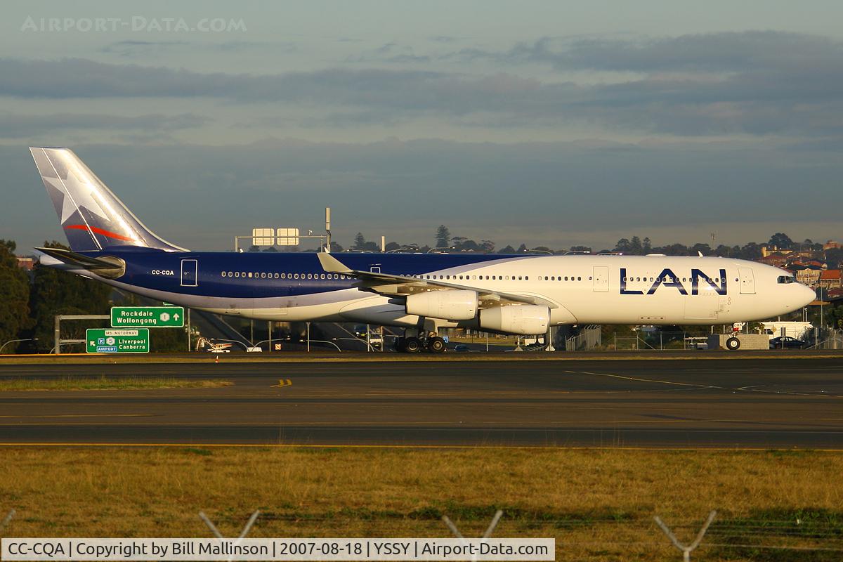 CC-CQA, 2000 Airbus A340-313X C/N 359, early arrival from SCEL (SCL) via NZAK (AKL)