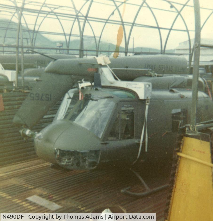 N490DF, Bell UH-1H C/N 70-15765, Received South Vietnam 1971 for Reassemble/Test Flight