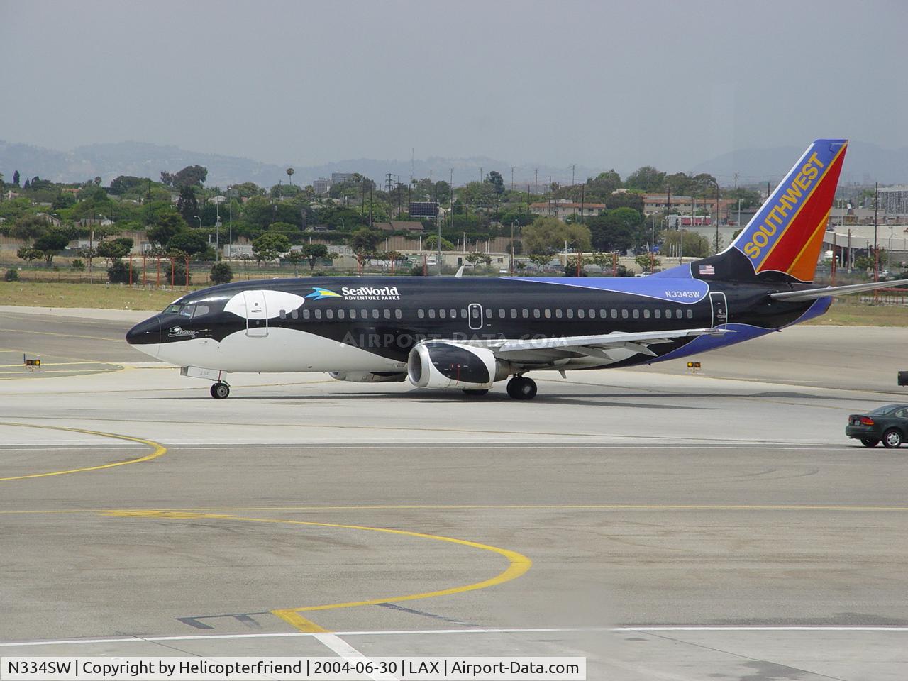 N334SW, 1988 Boeing 737-3H4 C/N 23938, Shamu waiting for take off