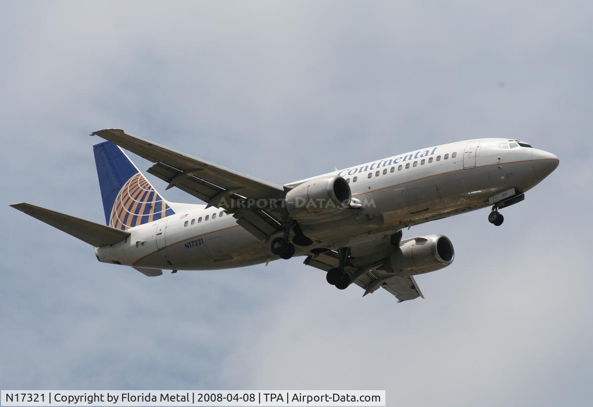 N17321, 1986 Boeing 737-3TO C/N 23372, Continental 737-300