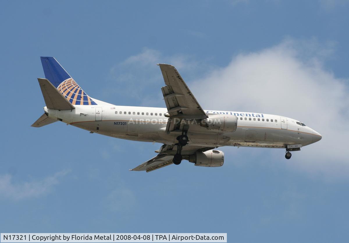 N17321, 1986 Boeing 737-3TO C/N 23372, Continental 737-300