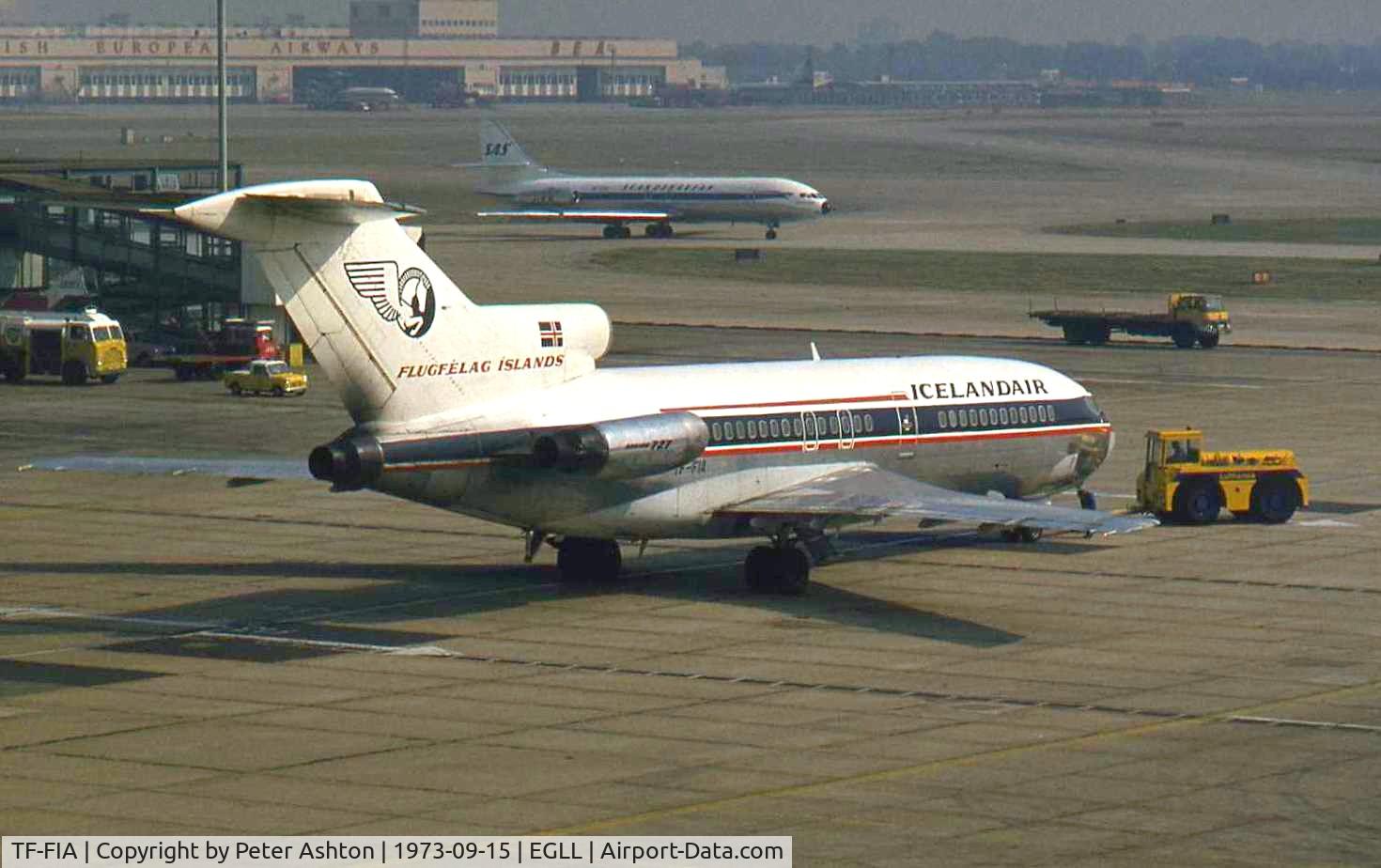 TF-FIA, 1968 Boeing 727-185C C/N 19826, Icelandair Boeing 727-185C. Note this earlier use of this registration.