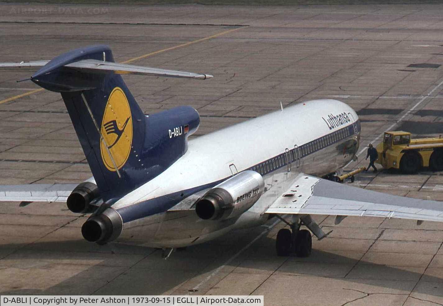 D-ABLI, 1973 Boeing 727-230 C/N 20674, Lufthansa Boeing 727-230