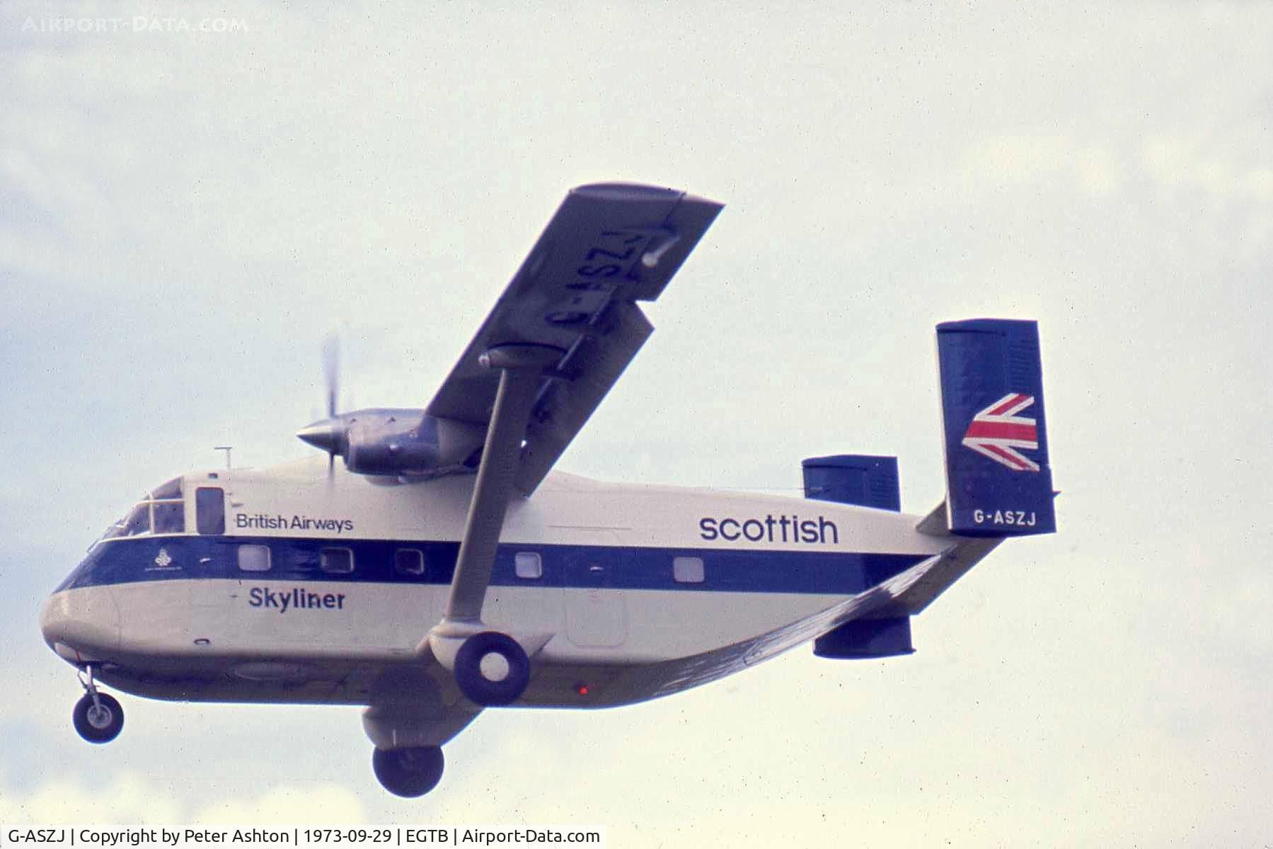 G-ASZJ, 1967 Short SC-7 Skyvan 3A-100 C/N SH.1831, British Airways Scottish