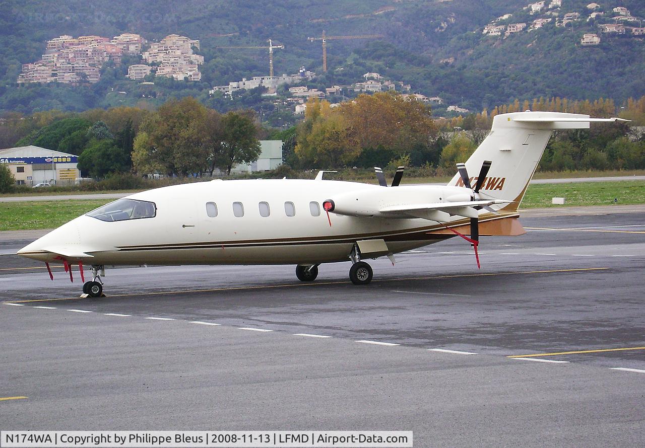 N174WA, 2004 Piaggio P-180 Avanti C/N 1074, parking position at Cannes Mandelieu.