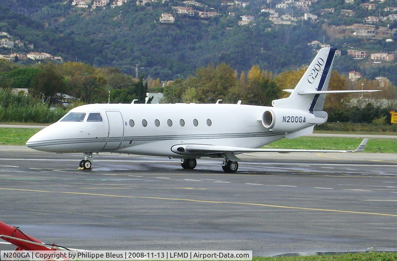 N200GA, 2008 Israel Aircraft Industries Gulfstream 200 C/N 173, Parked at Cannes-Mandelieu