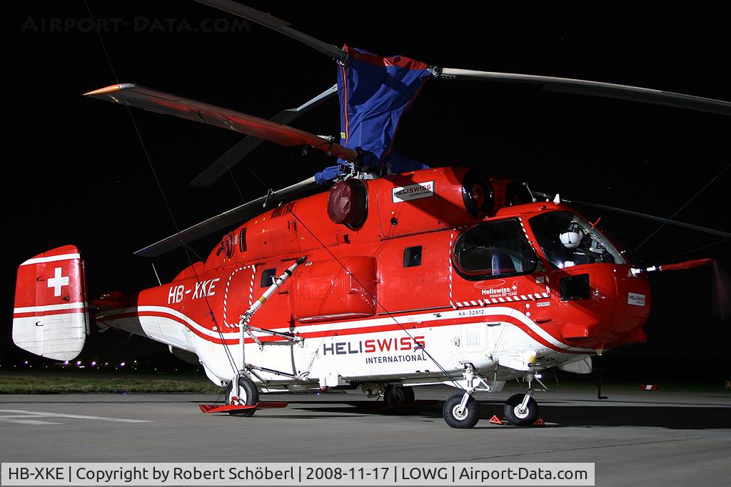 HB-XKE, 1992 Kamov Ka-32A12 C/N 8709/02, Nightstop at GRZ/LOWG