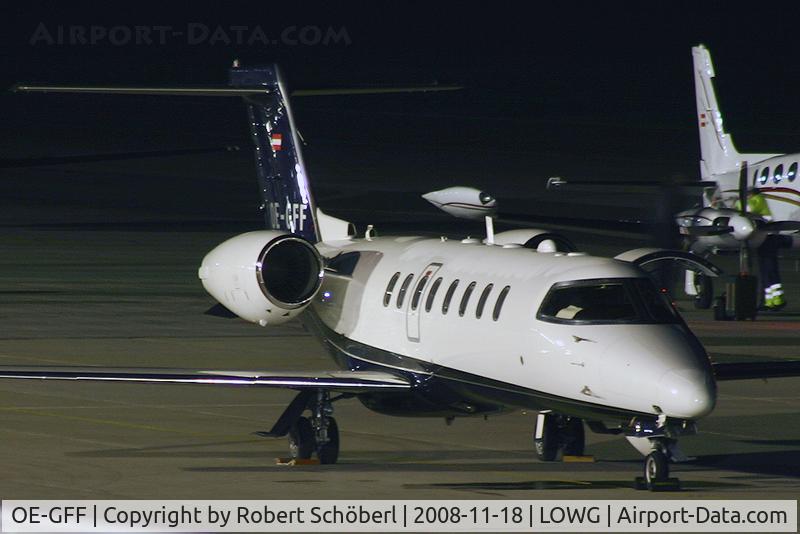 OE-GFF, 2004 Learjet 45 C/N 45-243, Nightstop at LOWG