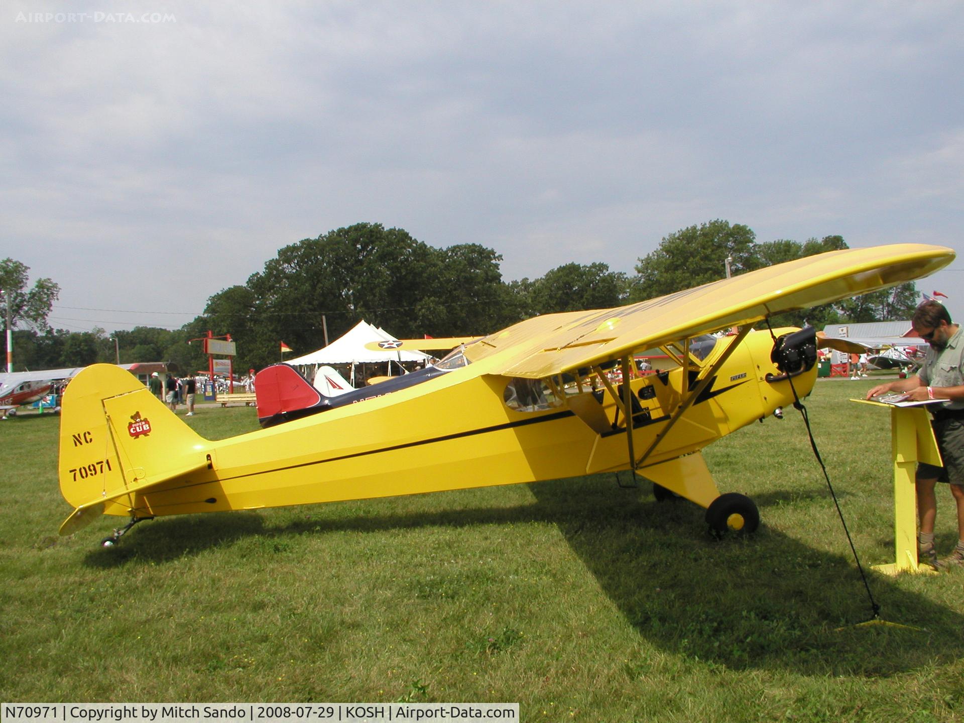 N70971, Piper J3C-65 Cub Cub C/N 18001, EAA AirVenture 2008.