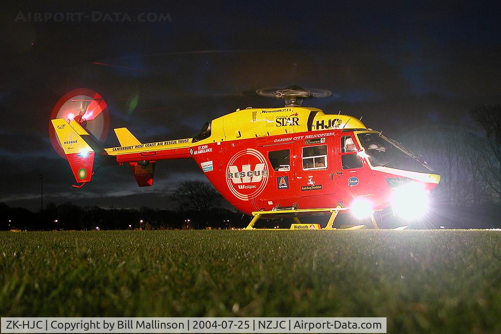 ZK-HJC, MBB-Kawasaki BK-117B-2 C/N 1061, After unloading a Casevac near Christchurch Hospital