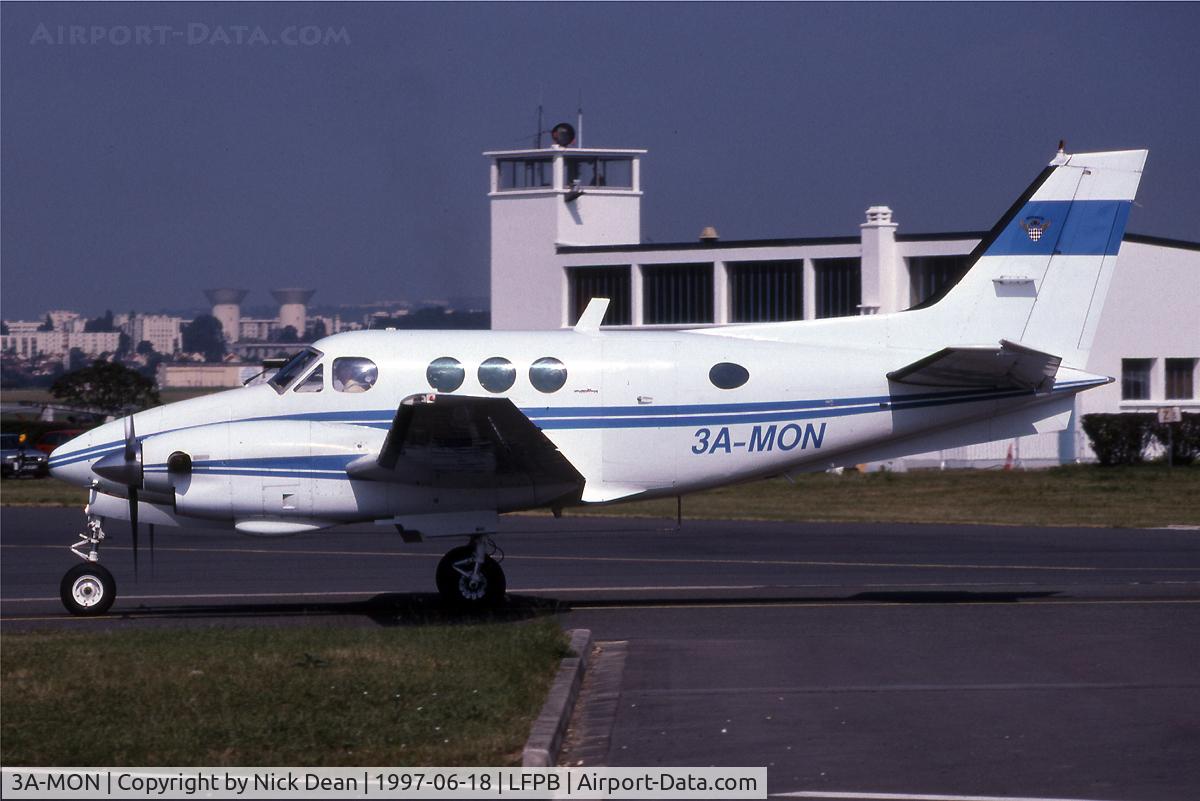 3A-MON, 1977 Beech C90 King Air C/N LJ-710, This is one of several hundred of my shots that have appeared in the Jet & Propjet Corporate aircraft directory over the past 15 years, this reg will appear as a King Air F90 when I get to them