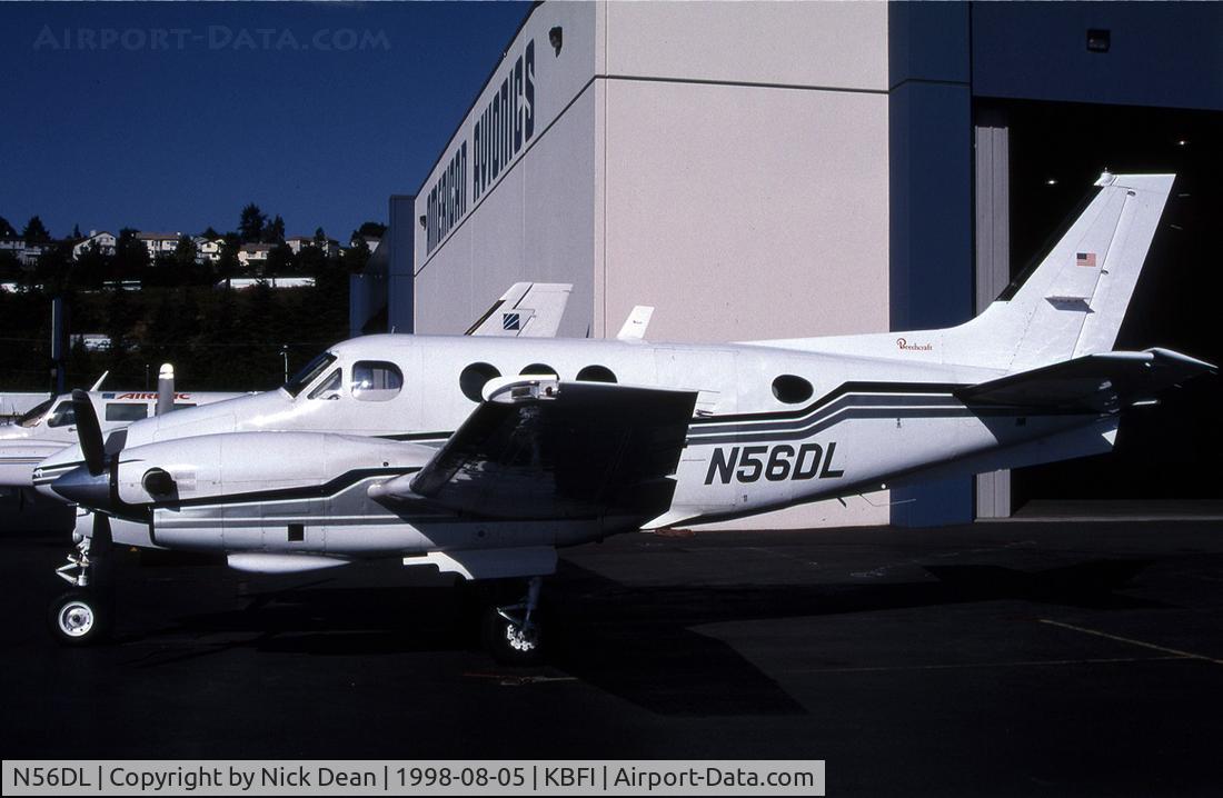 N56DL, Beech C90 King Air C/N LJ-732, This King Air is just to the left of a partially open hangar