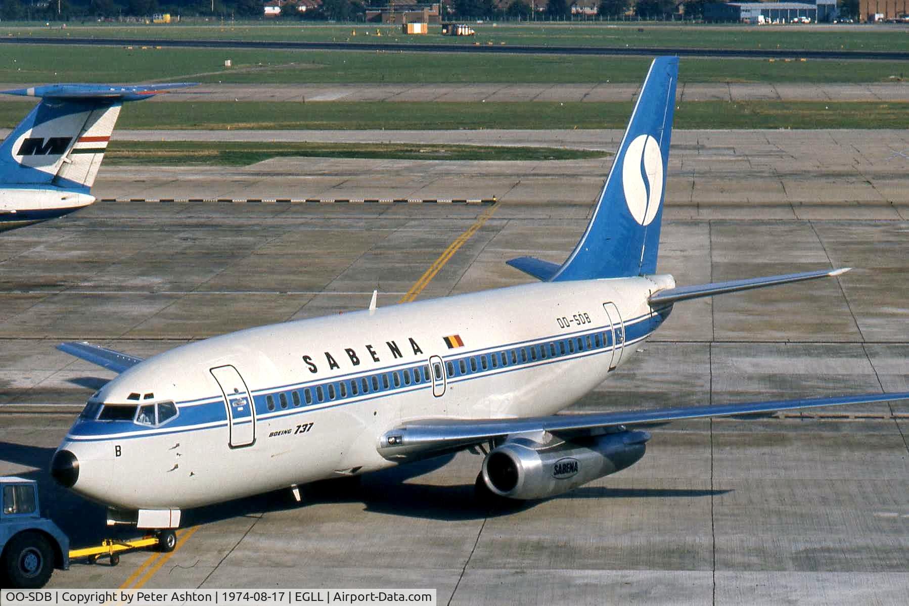 OO-SDB, 1974 Boeing 737-229 C/N 20908, Sabena Boeing 737-229