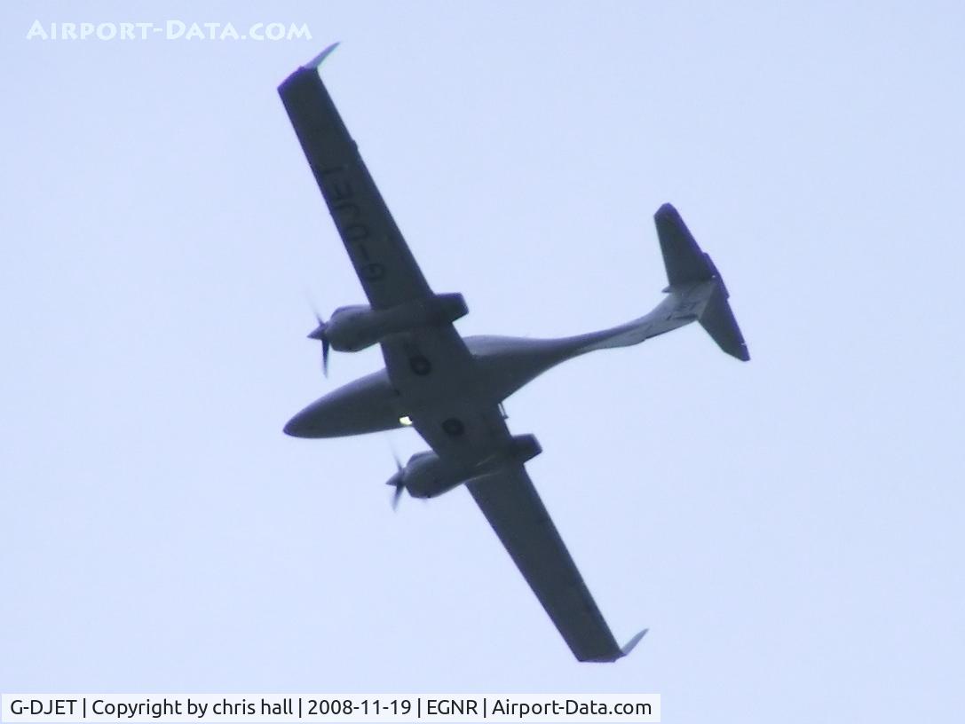 G-DJET, 2006 Diamond DA-42 Twin Star C/N 42.122, overflying Hawarden