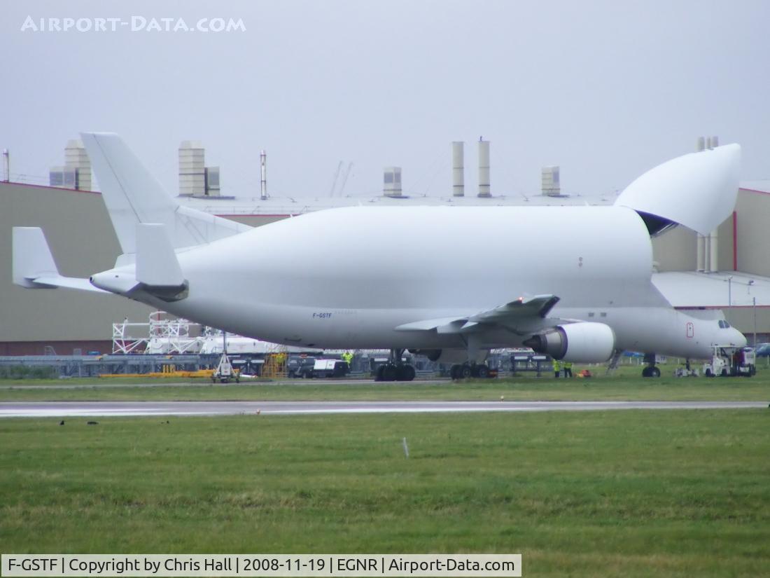 F-GSTF, 2000 Airbus A300B4-608ST Super Transporter C/N 796, preparing to load at Hawarden