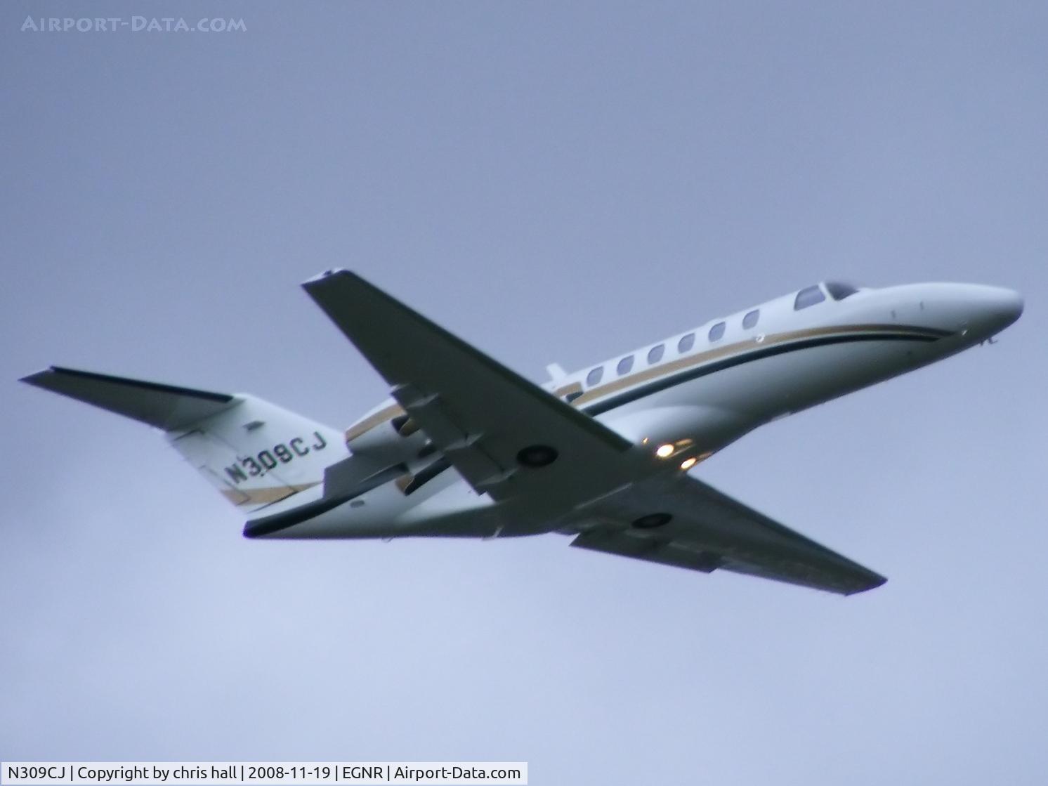 N309CJ, 2006 Cessna 525A CitationJet CJ2+ C/N 525A0309, departing from Hawarden