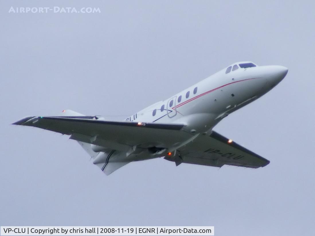 VP-CLU, 2000 British Aerospace HS.125-700A C/N 257058, departing from Hawarden