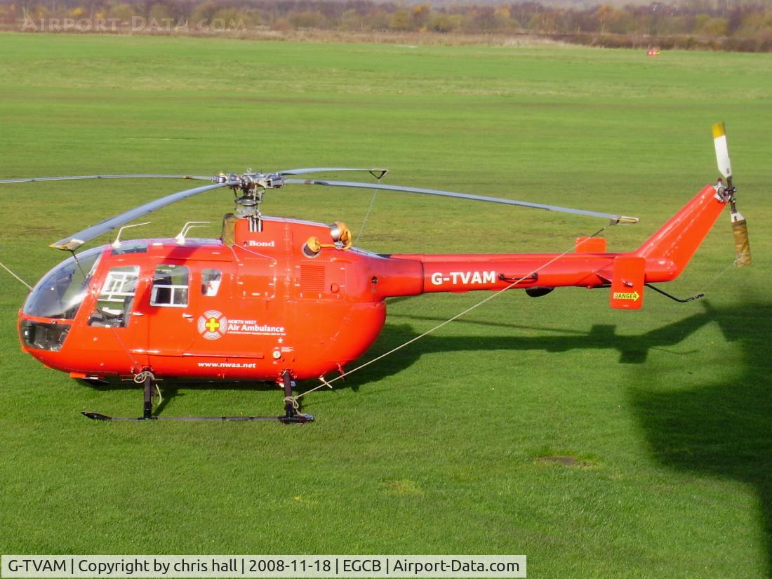 G-TVAM, 1979 MBB Bo-105DBS-4 C/N S-392, North West Air Ambulance operated by Bond Air Services. Previous ID: G-SPOL