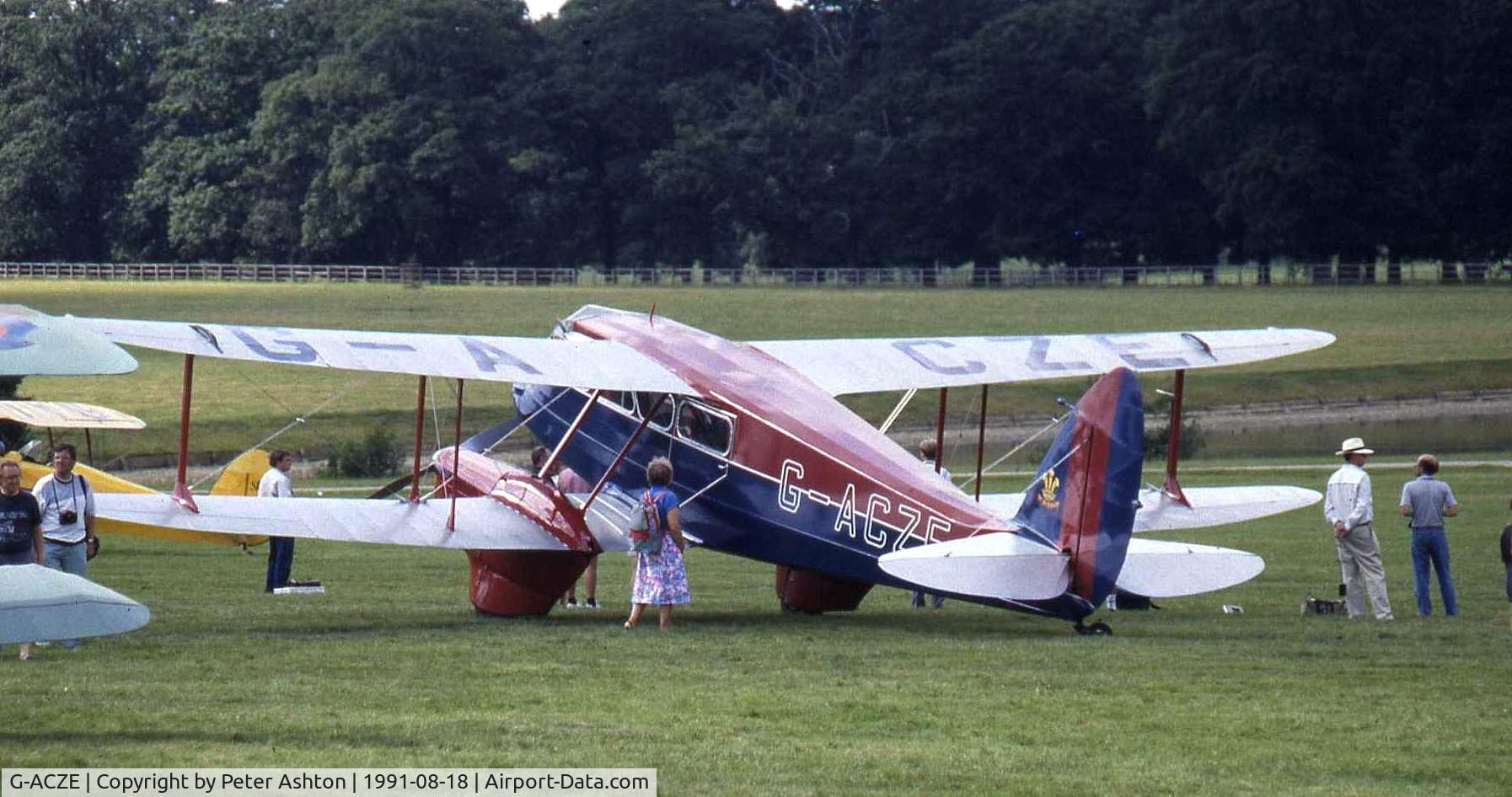 G-ACZE, 1934 De Havilland DH-89A Dragon Rapide C/N 6264, Moth Rally 1991, Woburn Abbey, Bedfordshire, England