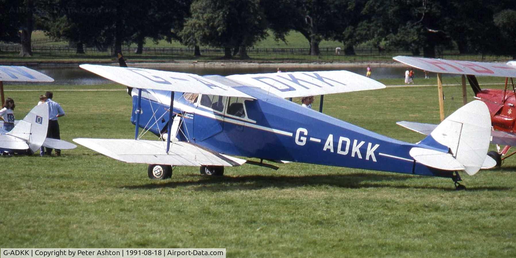 G-ADKK, 1935 De Havilland DH.87B Hornet Moth C/N 8033, Moth Rally 1991, Woburn Abbey, Bedfordshire, England
