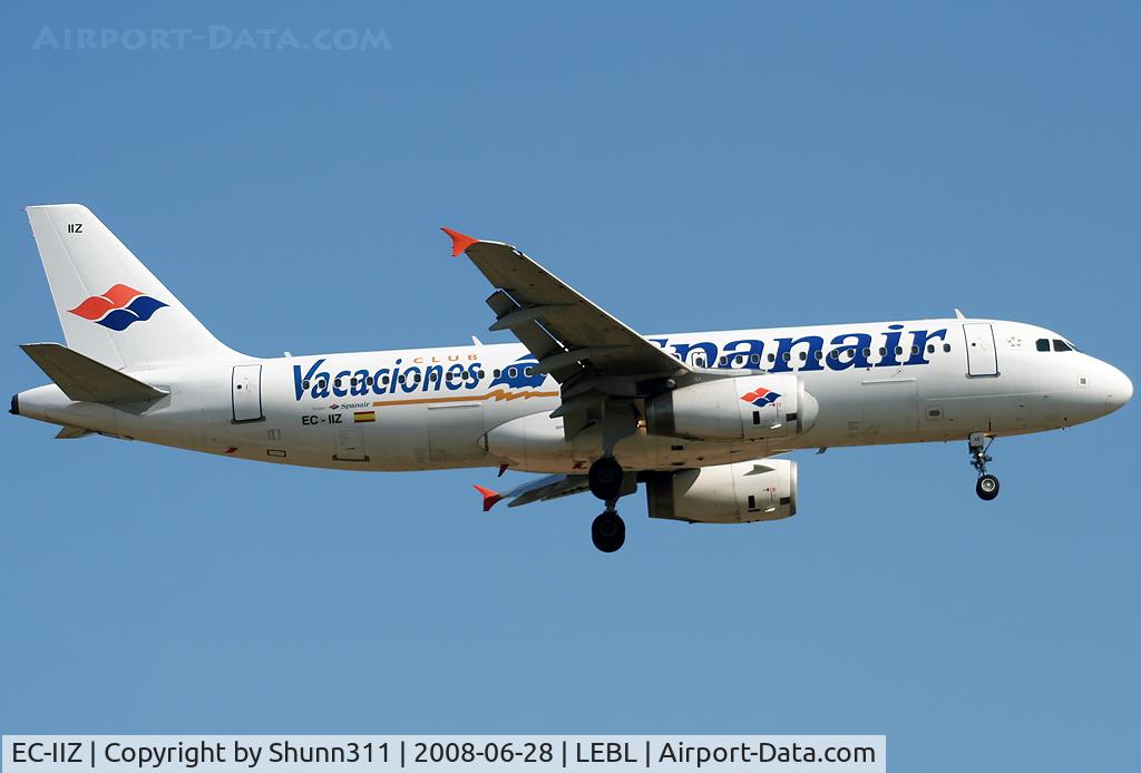 EC-IIZ, 2002 Airbus A320-232 C/N 1862, Landing rwy 07L with special titles...