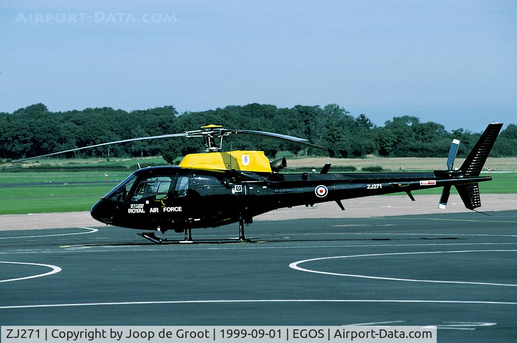 ZJ271, 1997 Eurocopter AS-350BB Squirrel HT1 Ecureuil C/N 3003, ZJ271 was the only Squirrel not to wear DFHS titles. For the 1999 world championships for helicopter flying it received Royal Air Force titles and the CFS badge.