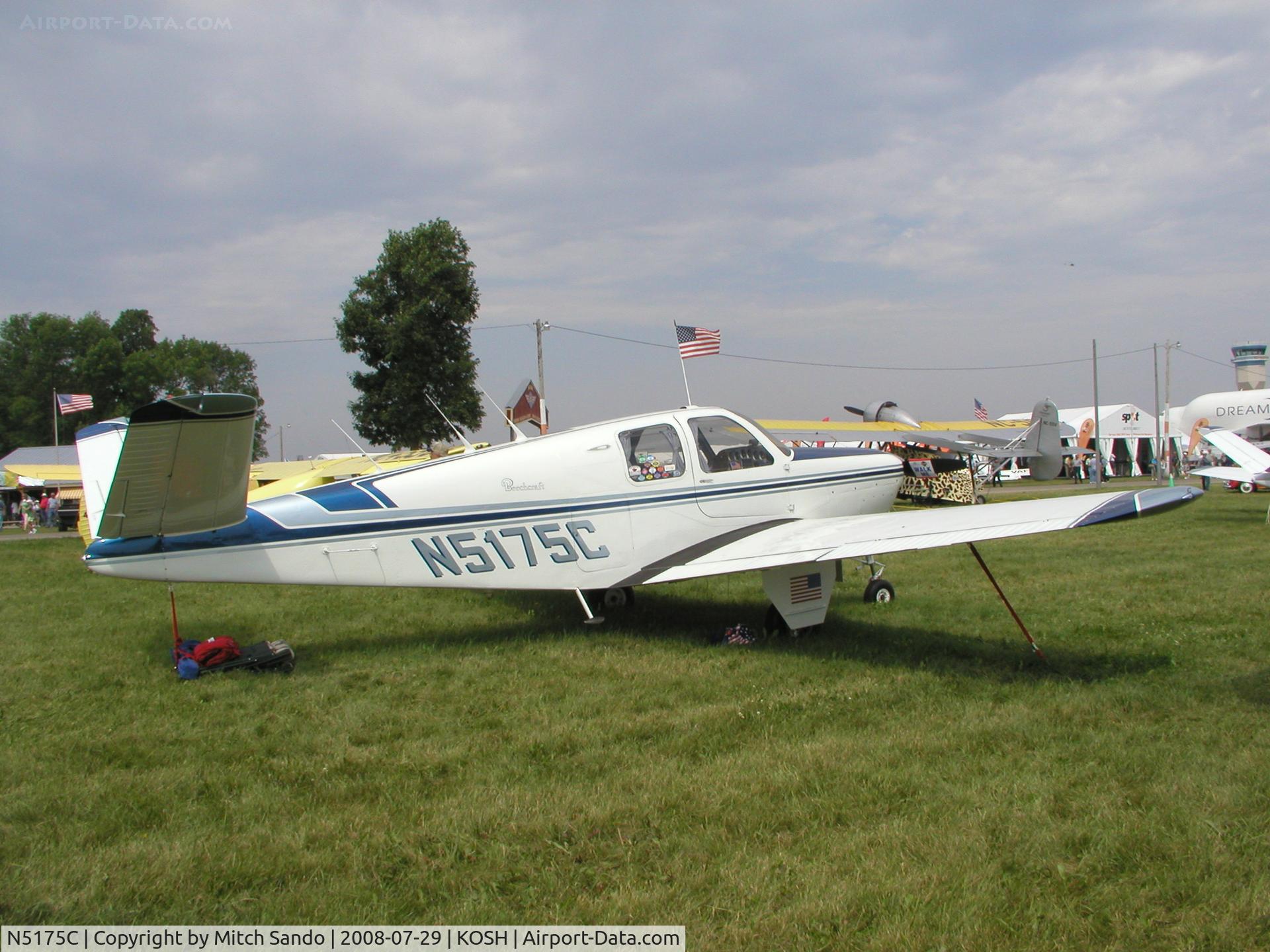 N5175C, 1950 Beech B35 C/N D-2400, EAA AirVenture 2008.