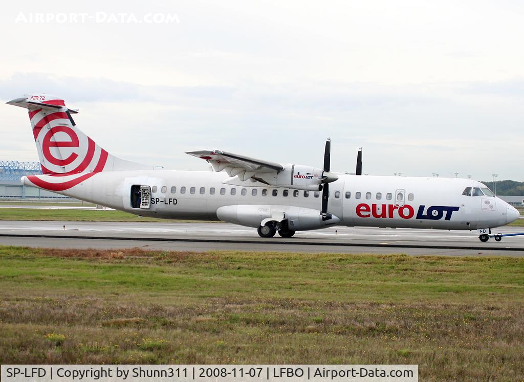 SP-LFD, 1991 ATR 72-202 C/N 279, Trackted to Latecoere Aeroservices facility...