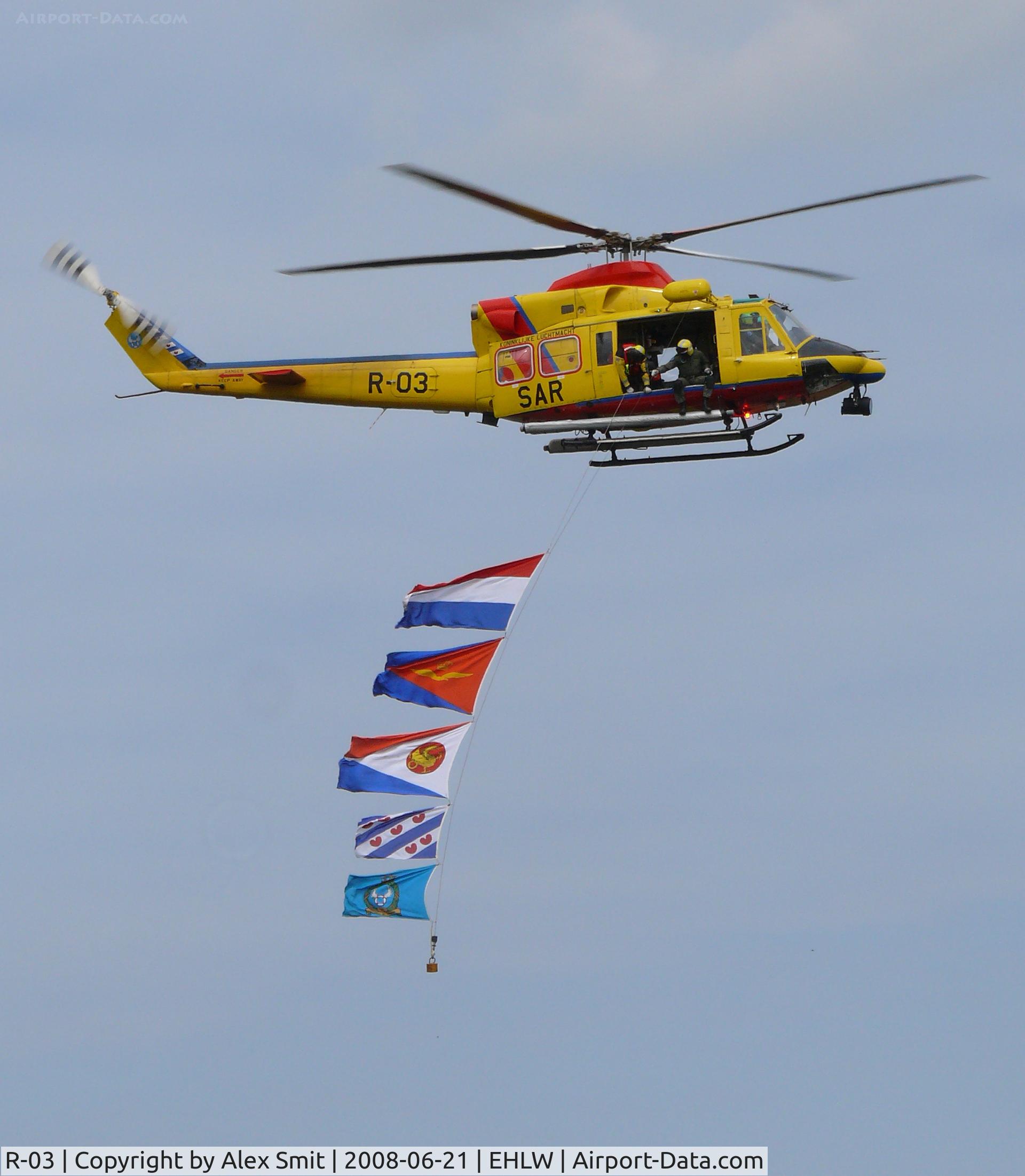 R-03, 1994 Agusta AB-412SP C/N 25641, Agusta-Bell AB-412SP Griffon R-03 opening the show with flying colors