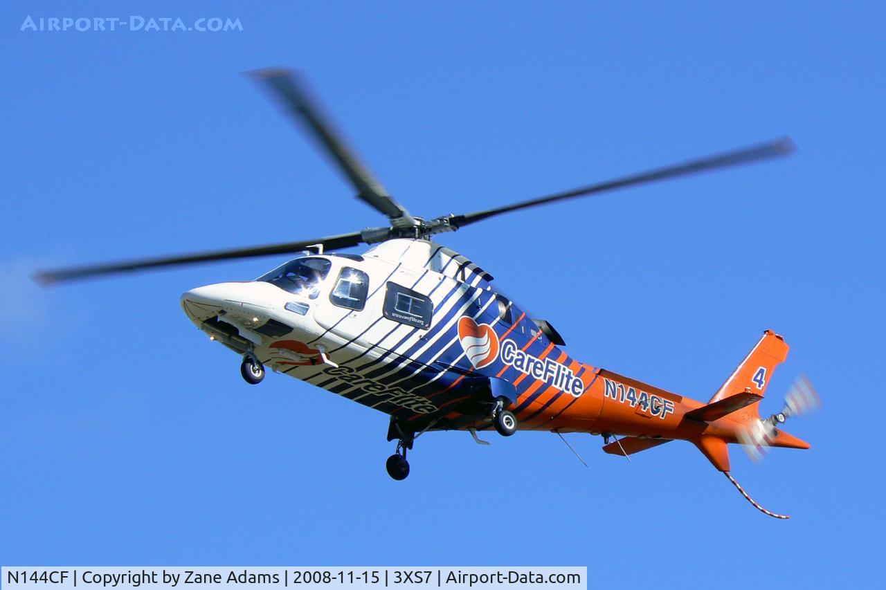 N144CF, 2002 Agusta A-109E C/N 11144, Texas Motor Speedway Heliport - CareFlite N144CF landing during the Boy Scout Camporee