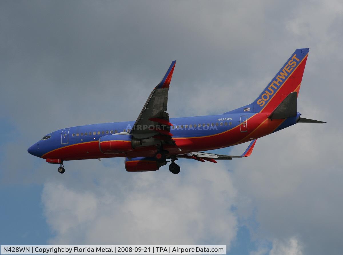 N428WN, 2002 Boeing 737-7H4 C/N 29844, Southwest 737-700