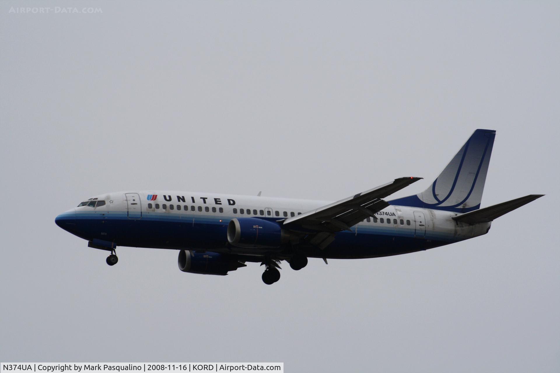 N374UA, 1989 Boeing 737-322 C/N 24639, Boeing 737-300