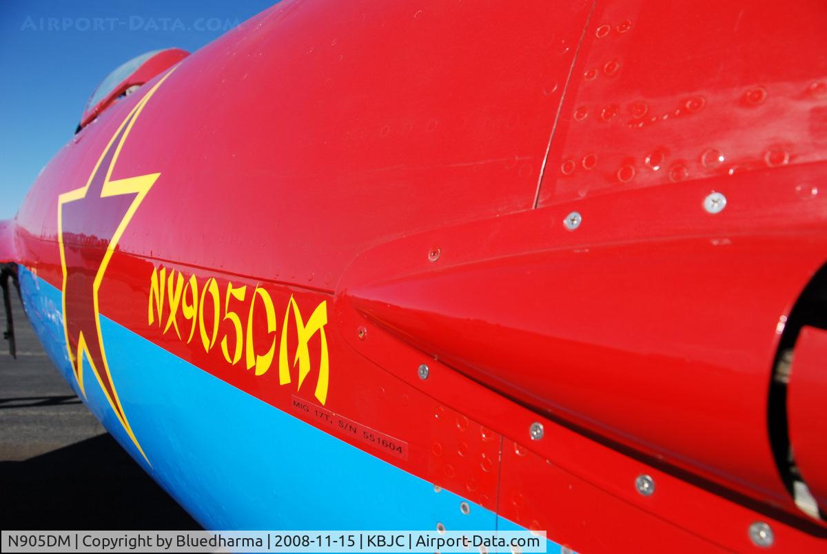 N905DM, 1977 Mikoyan-Gurevich MIG-17T C/N 551604, Salute to Veteran's 2008 event at Broomfield Colorado. Two seat Chinese built advanced fighter trainer. It was built in Chengdu from 1966 to 1986. Colors of the Russian Air Force. It is one of only two in the U.S.