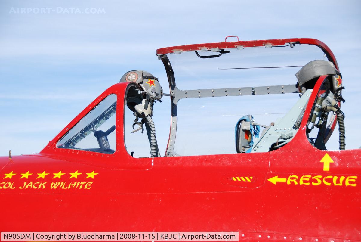 N905DM, 1977 Mikoyan-Gurevich MIG-17T C/N 551604, Salute to Veteran's 2008 event at Broomfield Colorado. Two seat Chinese built advanced fighter trainer. It was built in Chengdu from 1966 to 1986. Colors of the Russian Air Force. It is one of only two in the U.S.