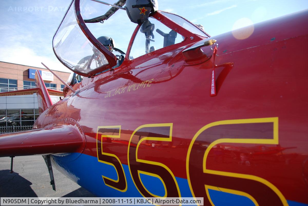 N905DM, 1977 Mikoyan-Gurevich MIG-17T C/N 551604, Salute to Veteran's 2008 event at Broomfield Colorado. Two seat Chinese built advanced fighter trainer. It was built in Chengdu from 1966 to 1986. Colors of the Russian Air Force. It is one of only two in the U.S.