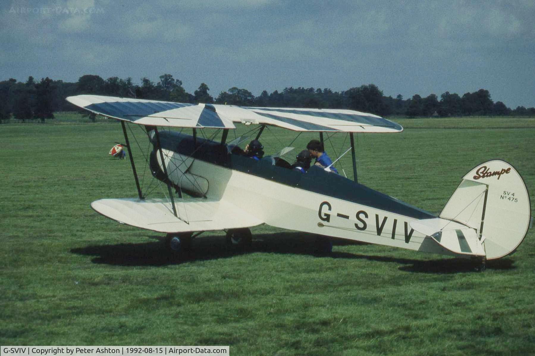 G-SVIV, 1948 Stampe-Vertongen SV-4C C/N 475, Moth Rally 1992, Woburn Abbey, Bedfordshire, England