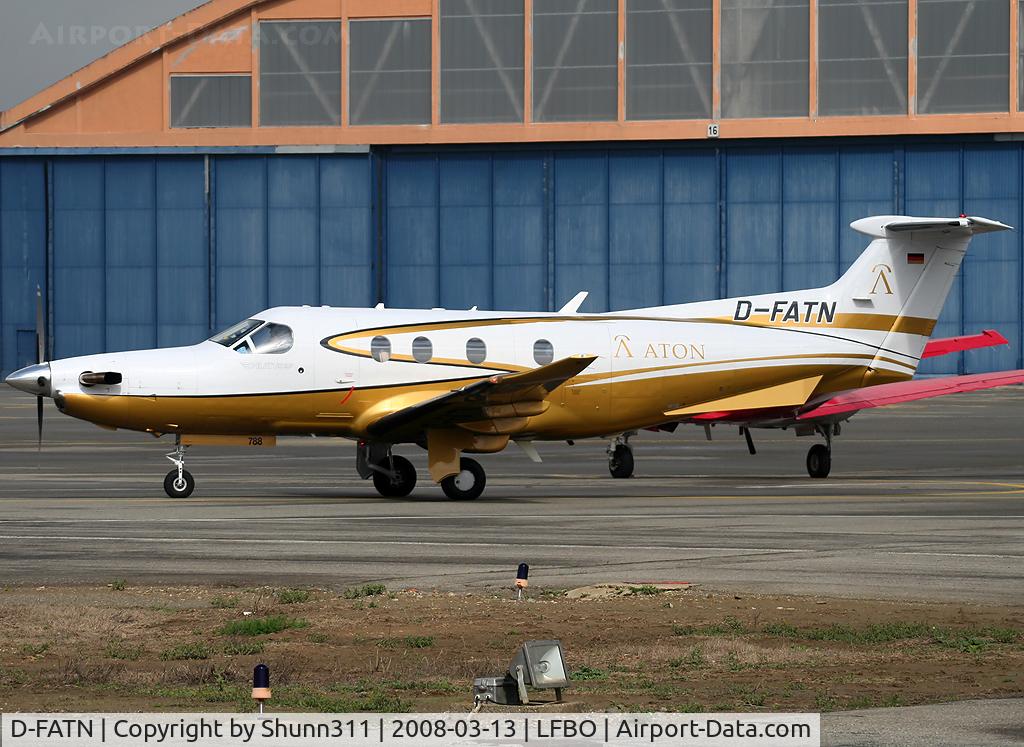 D-FATN, 2007 Pilatus PC-12/47 C/N 788, Arriving from flight and parked at the General Aviation area...