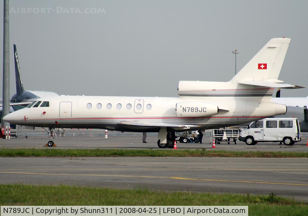 N789JC, 1982 Dassault Falcon 50 C/N 66, Parked at the General Aviation area with a Swiss flag !
