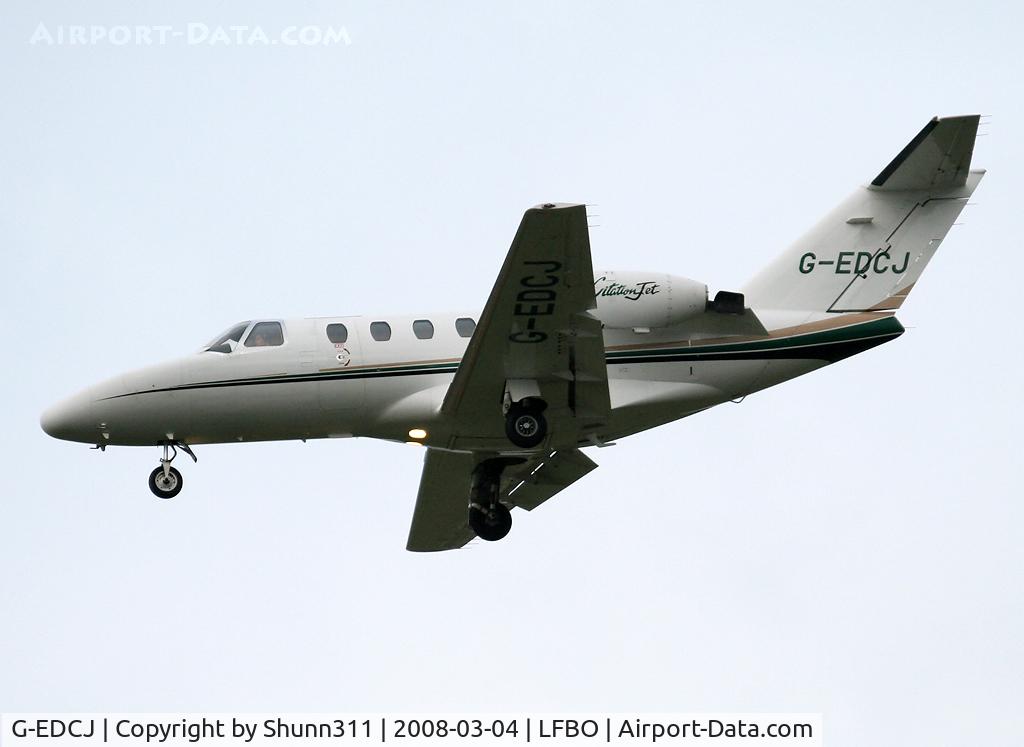 G-EDCJ, 1995 Cessna 525 CitationJet CJ1 C/N 525-0105, Landing rwy 32L...