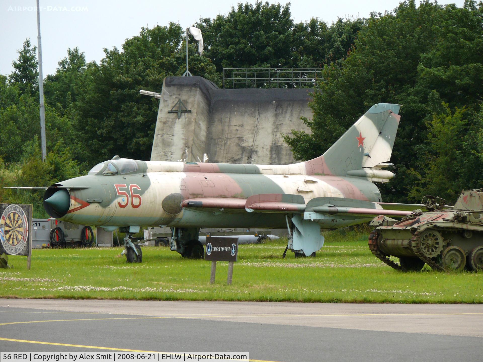 56 RED, Sukhoi Su-20 C/N 72410, Sukhoi Su20 Fitter-C 56/Red guarding the field at Leeuwarden Air Base