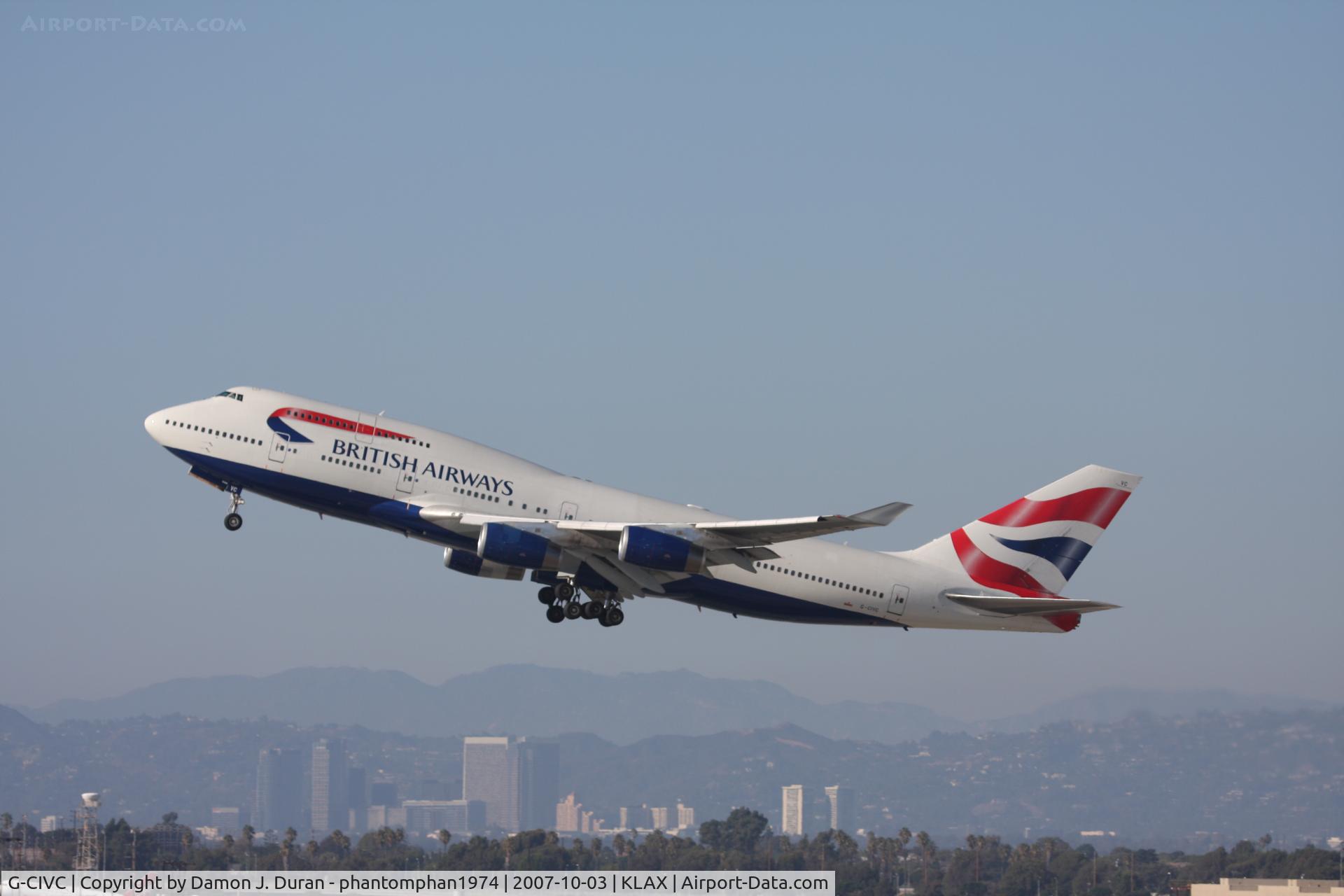 G-CIVC, 1994 Boeing 747-436 C/N 25812, Departure from LAX take from the 